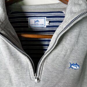 Southern Tide Long Sleeve Quarter Zip Women’s Golf Shirt Gray Size Large